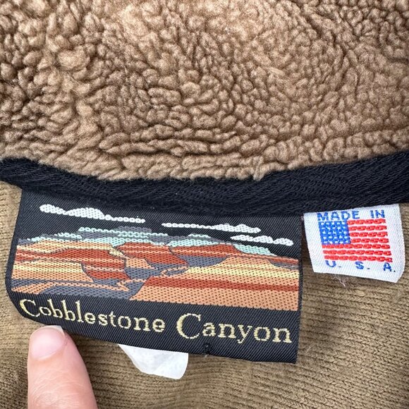 Vintage Cobblestone Canyon Fleece Jacket Large Teddy Bear Band USA 90s Y2K - Picture 4 of 8